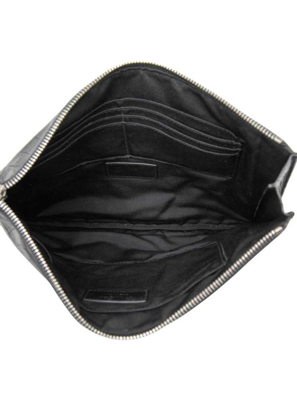 Saint Laurent Croco Embossed Clutch Black Leather - Picture 7 of 9
